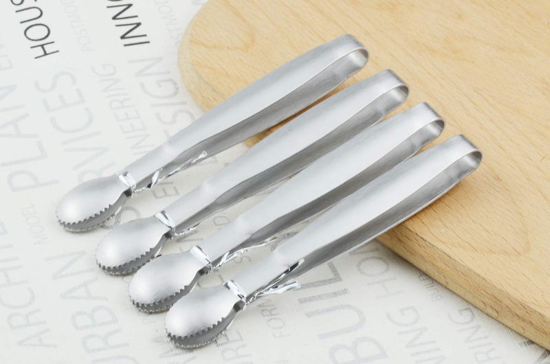 HINMAY 5" Mini Serving Tongs Set, Tiny Stainless Steel Small Tongs for Appetizers, Tea Party, Coffee Bar, Desserts, Set of 4 - Image 4